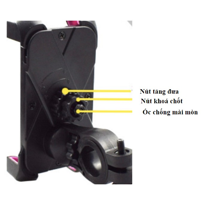 Giá Đỡ Điện Thoại Trên Xe Máy 4 Góc 2 gọng