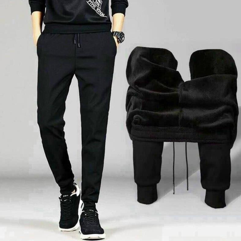 Bigsize  Quần nỉ lót lông nam siêu ấm chống chọi đại hàn dáng Jogger thể thao chất dày dặn co dãn tốt