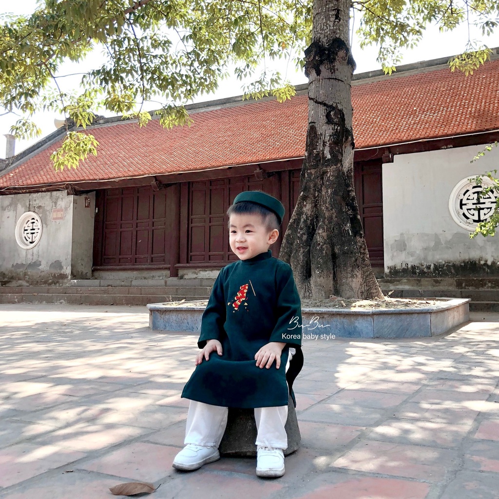 𝐀́𝐨 𝐃𝐚̀𝐢 𝐍𝐡𝐮𝐧𝐠 𝐓𝐡𝐞̂𝐮 - Kèm Quần & Mấn Cho Bé Trai BuBu