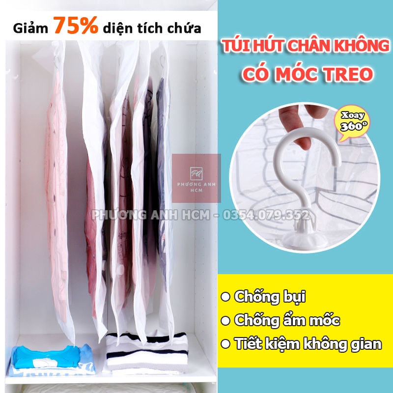 Túi Hút Chân Không Có Móc Treo Dr.storage - Túi Bọc Quần Áo Hút Chân Không Treo Tủ Đồ