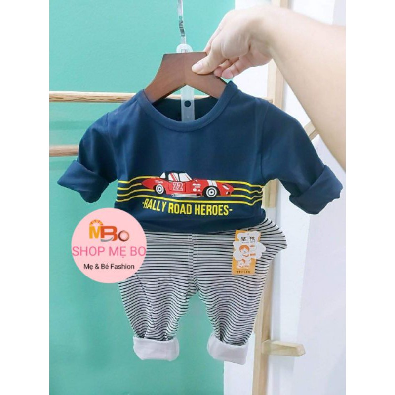 Bộ xuất hàn cho bé trai dài tay thu đông thun cotton quảng châu