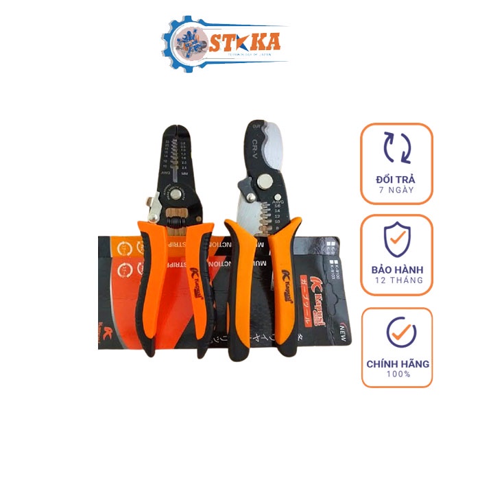 Combo 2 Kìm Tuốt Dây Điện Đa Năng Kapusi Nhật Bản - Kềm, Kiềm Tuốt Dây Điện, Bảo Hành 12 Tháng
