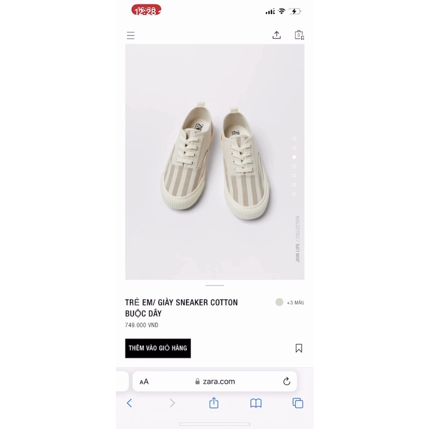Giày buộc dây màu Kem sọc xám