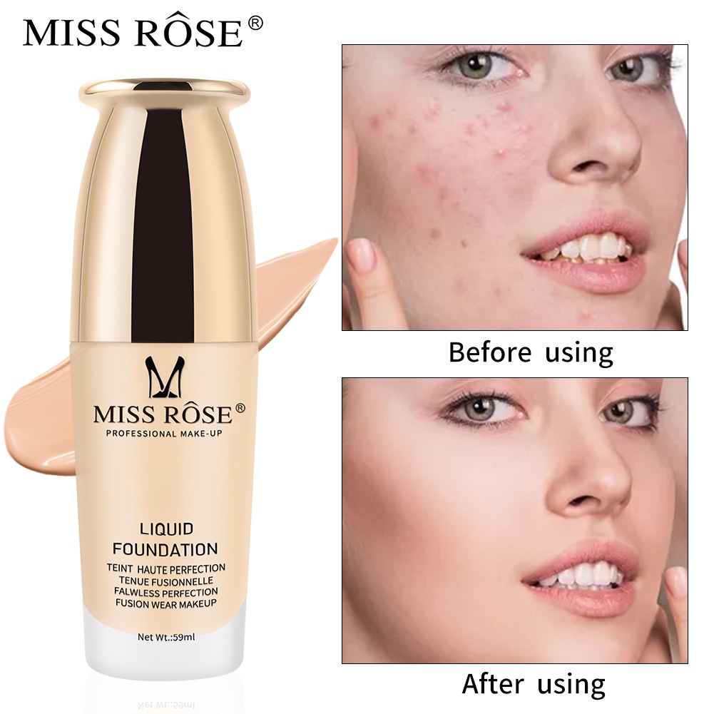 Kem Nền Dạng Lỏng Dưỡng Ẩm Làm Sáng Da Miss ROSE