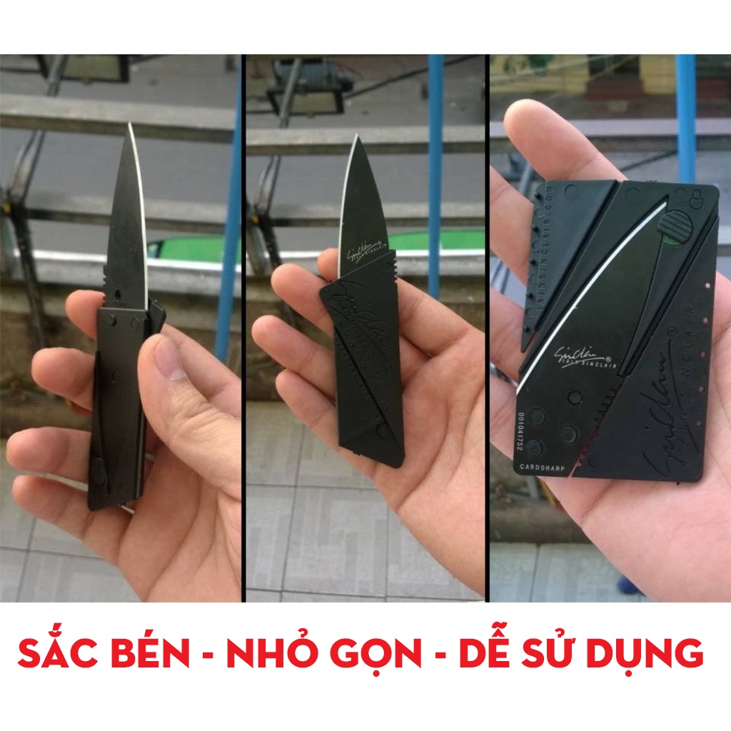Dao gấp gọn bỏ ví hình thẻ ATM đa năng tiện lợi phòng thân Làm Từ Chất Liệu Nhựa Có Lưỡi Bằng Thép KhôNG Gỉ Để Trong Ví