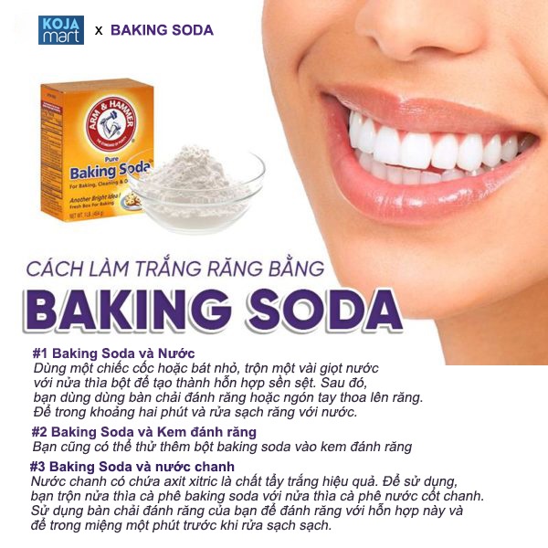 Baking Soda ️CHÍNH HÃNG Làm sạch răng miệng, khử độc thực phẩm EVA