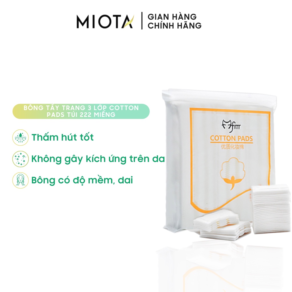 Bông tẩy trang 3 lớp Miota FM Cotton Pads 222 miếng