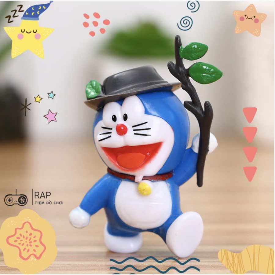 Set 6 mô hình đồ chơi nhiều tư thế trang trí Doraemon dễ thương - S6.01