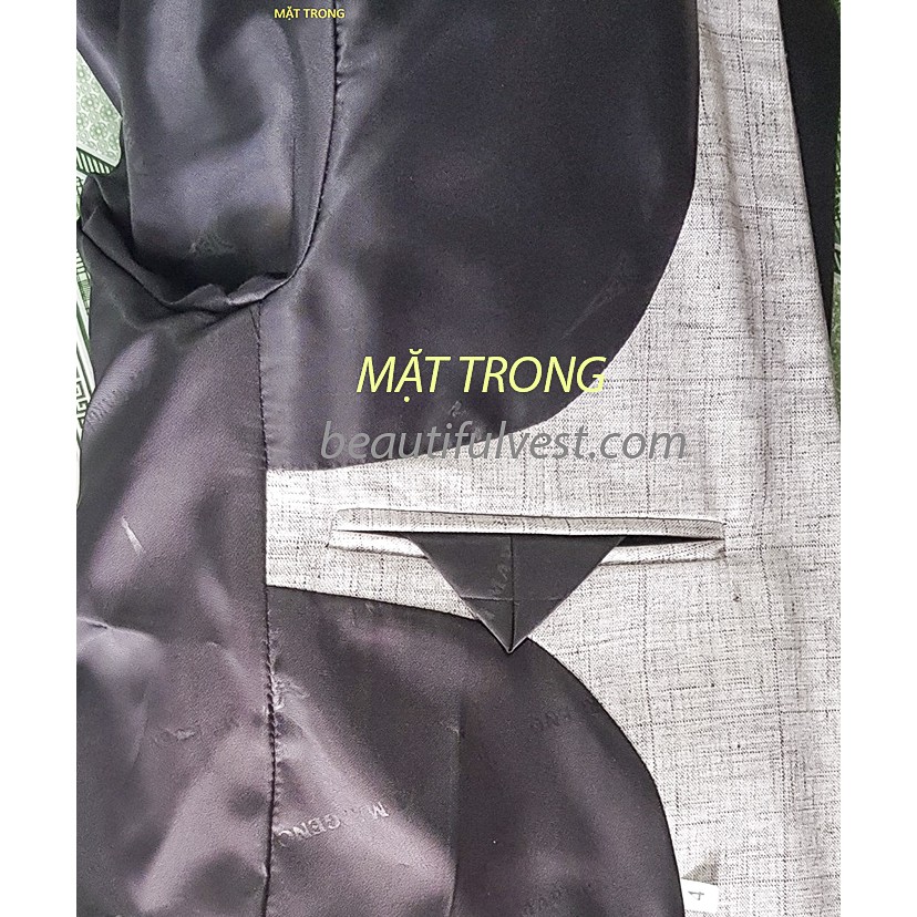 Bộ áo vest nam trẻ trung cao cấp vải Polyester xịn (Màu da bò)