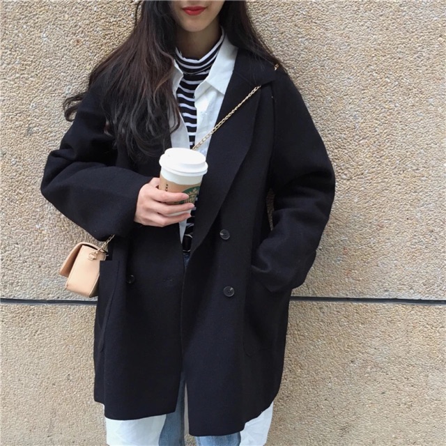 Áo blazer dạ cắt 1 lớp Ulzzang hàn quốc