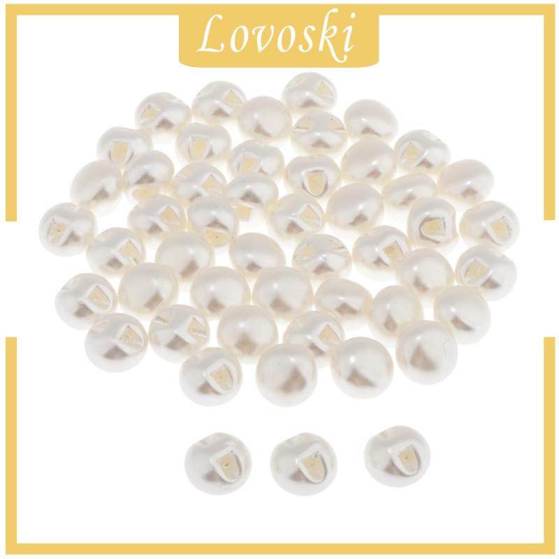 [Lovoski] 100 Nút Khâu Bằng Nhựa Đính Ngọc Trai Cho Váy Sơ Mi Thủ Công Khổng Lồ 10mm
