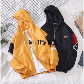 Áo Khoác Dù Phối Tay Ulzzang ( Hình Thật KCS)