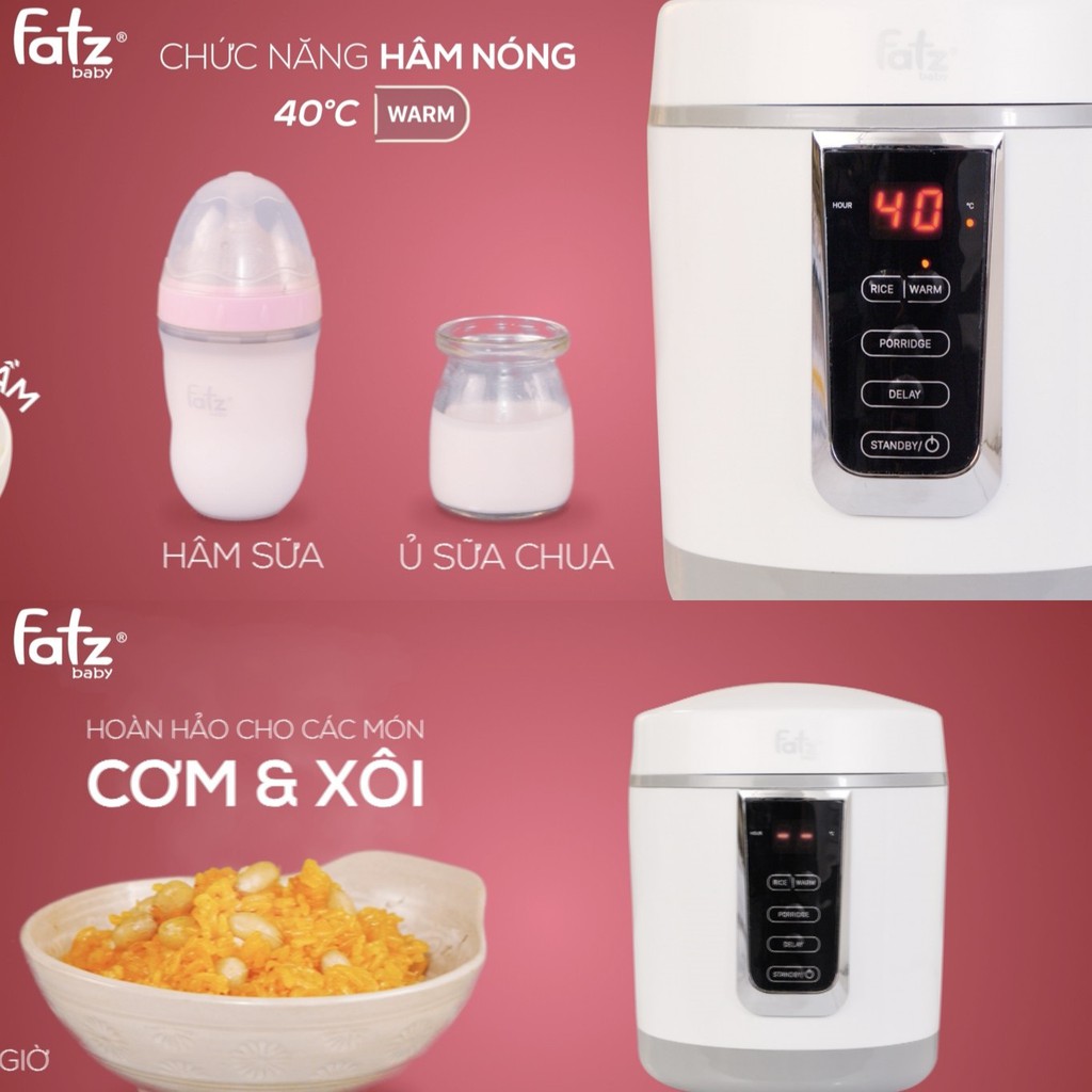 Nồi nấu đa năng có chức năng hâm sữa Fatzbaby COOK FB9304MH/FB9305MH/FB9308MH