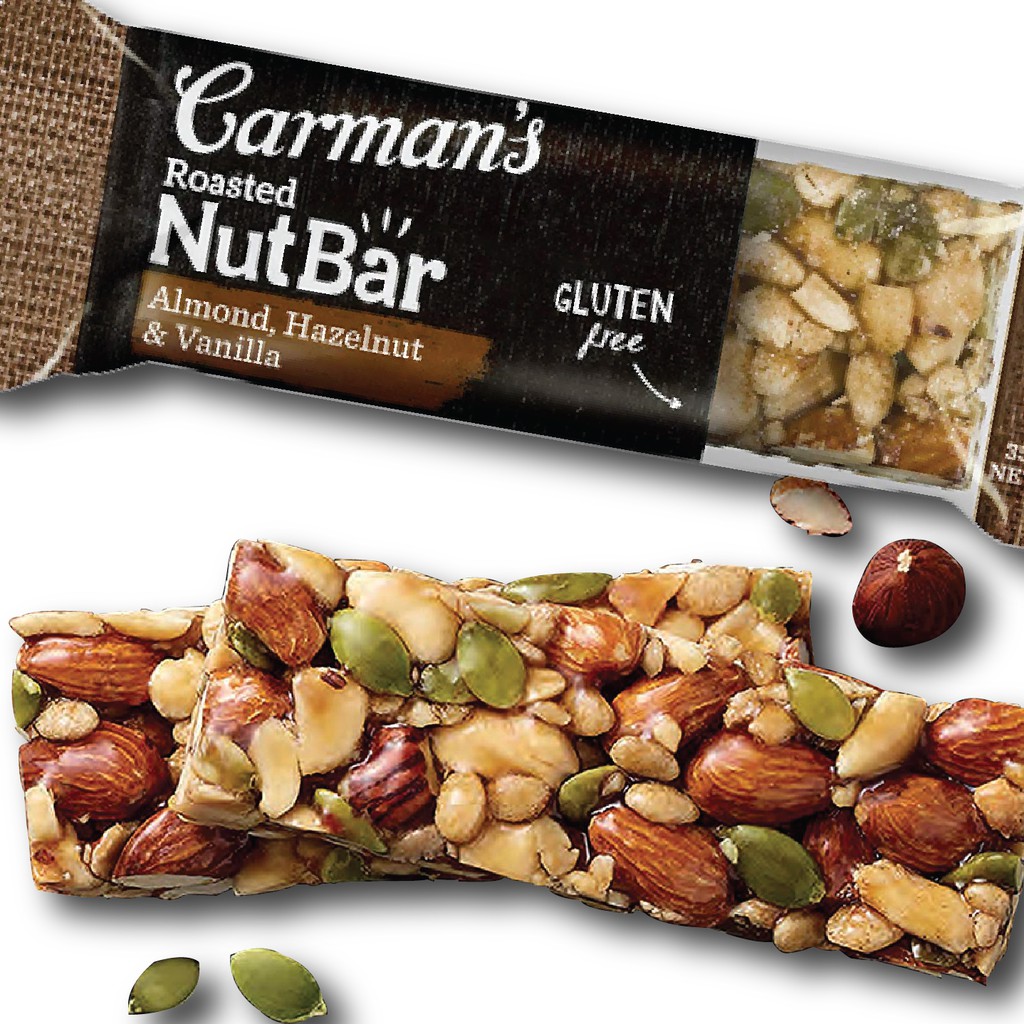 Thanh Hạt Carman's Nut Bar Hạnh Nhân, Hạt Phỉ, Vanilla - Almond, Hazelnut, Vanilla