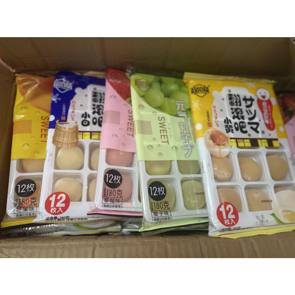 Bánh mochi lạnh kem trái cây Đài Loan  khay 12 cái 180g