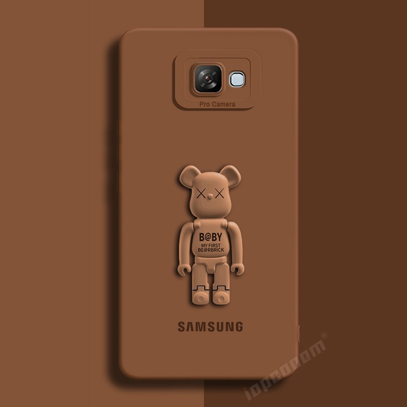 Ốp Điện Thoại Silicon Mềm Màu Trơn Hình Gấu Dễ Thương Có Giá Đỡ Cho Samsung Galaxy J4 Plus J6 J7 J2 Prime