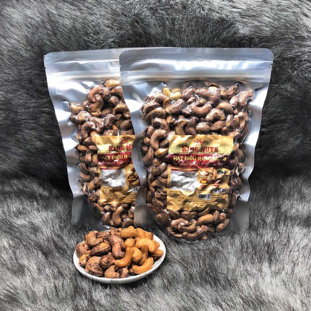 500Gr Hạt Điều Rang Muối KingNuts Loại (600 hạt/Kg) CỰC DỂ BÓC VỎ LỤA