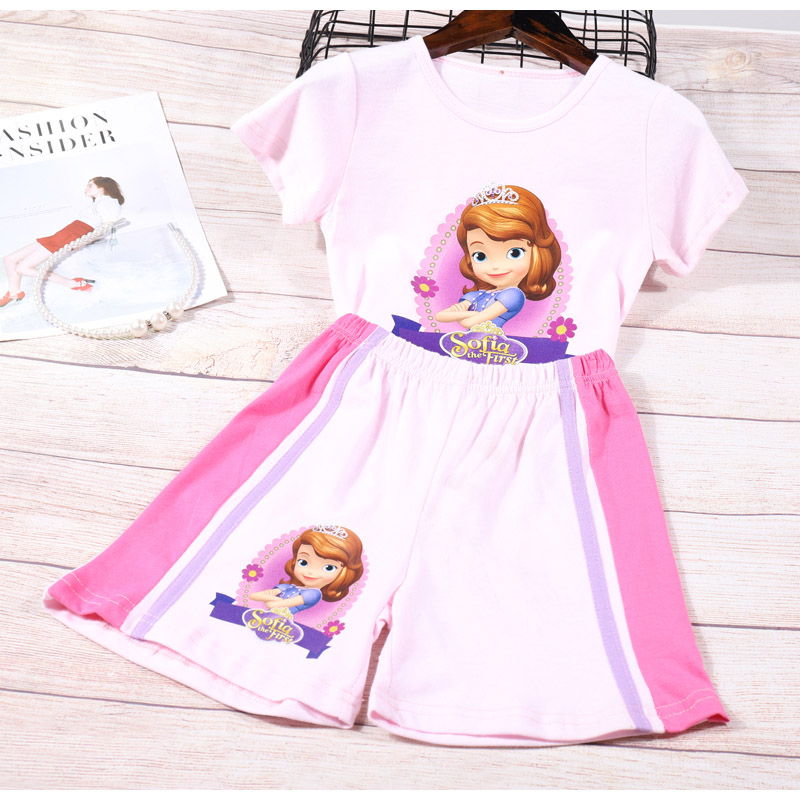 Bộ áo thun quần short họa tiết Alisa hoạt hình thời trang mùa hè dành cho bé 3-7 tuổi