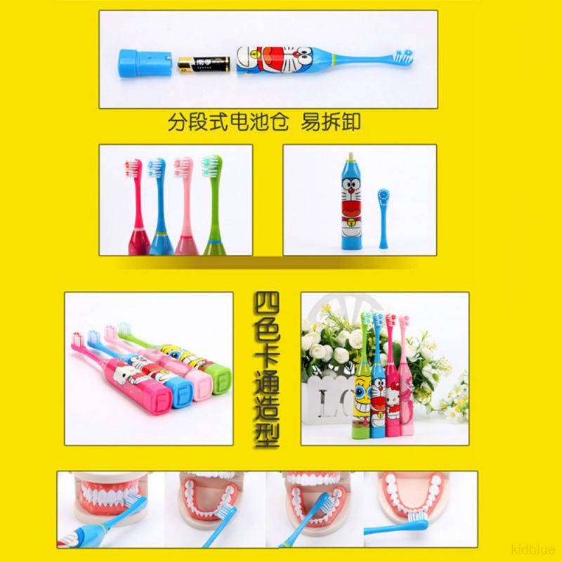Bàn Chải Đánh Răng Tự Động Bằng Sóng Siêu Âm Kiểu Hoạt Hình Đáng Yêu Cho Bé