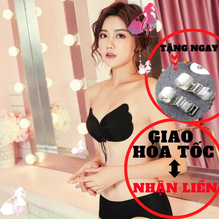 Miếng dán ngực ti nâng ngực, áo dán ngực cánh tiên rút dây ngực tạo khe tái sử dụng nhiều lần bikini14
