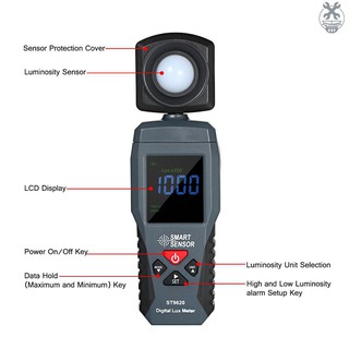 【umbr】SMART SENSOR Digital Lux Meter LCD Display Handheld Illuminometer Luminometer Photometer Luxmeter Light Meter 1-20