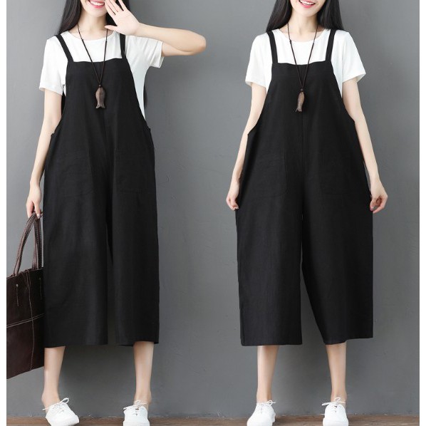 G1020 Quần yếm big size freesize ống rộng thoải mái kiểu dáng năng động khỏe khoắn | BigBuy360 - bigbuy360.vn