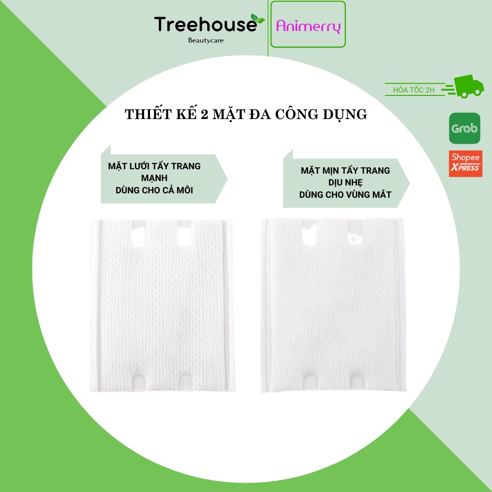 Bông tẩy trang Cotton pads 222 miếng túi zip TREEHOUSE SHOP