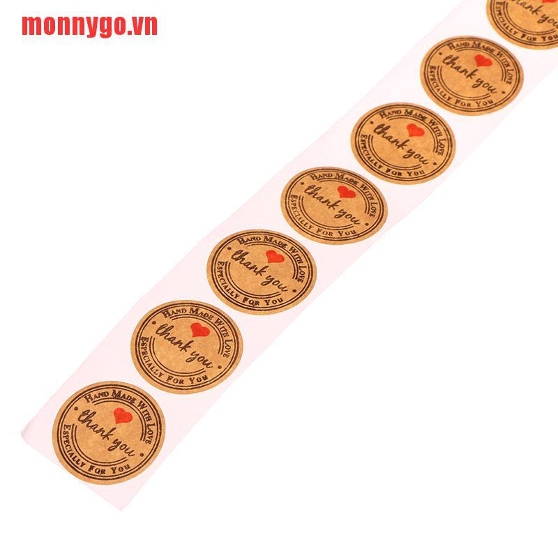 [monnygo]500 thank you stickers mini diy craft red heart round gift lable w