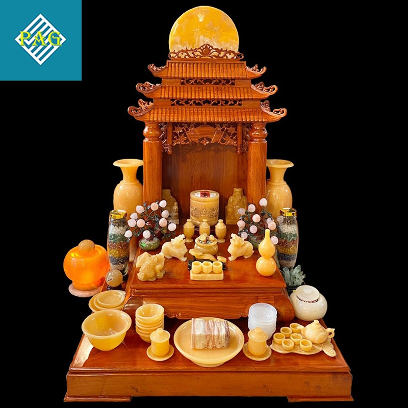 Bộ Chén Thờ Ngọc Hoàng Long - Vật Phẩm Phong Thuỷ Thờ Ban Thần Tài