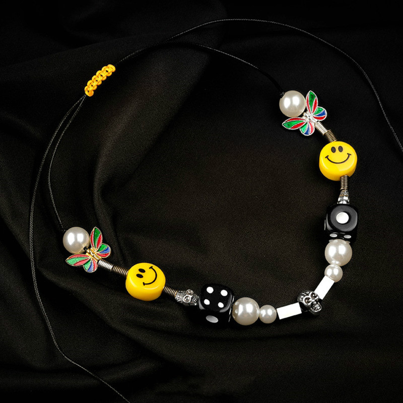 Dây chuyền thời trang mặt hình xúc xắc đính ngọc trai phong cách hiphop cá tính năng động