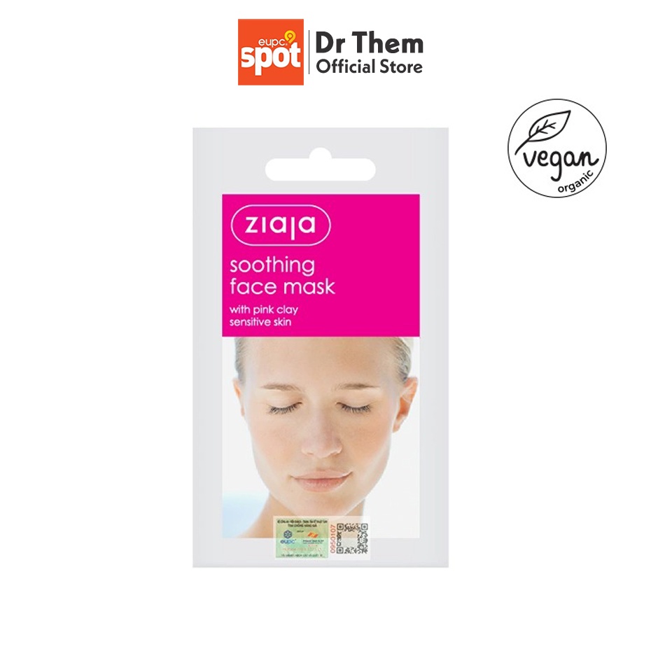 Mặt Nạ Bùn Hồng Dịu Nhẹ - Ziaja Soothing Face Mask With Pink Clay Sensitive Skin 7ml