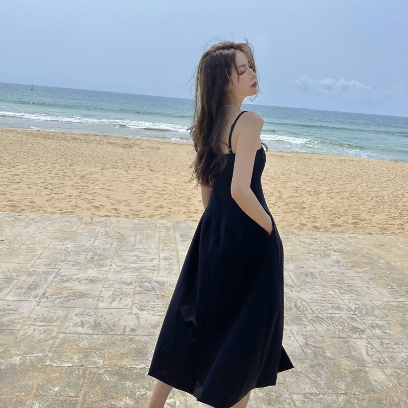 Đầm Màu Đen Cỡ Lớn Phối Khóa Kéo Phong Cách Hàn Quốc Thời Trang Cho Nữ