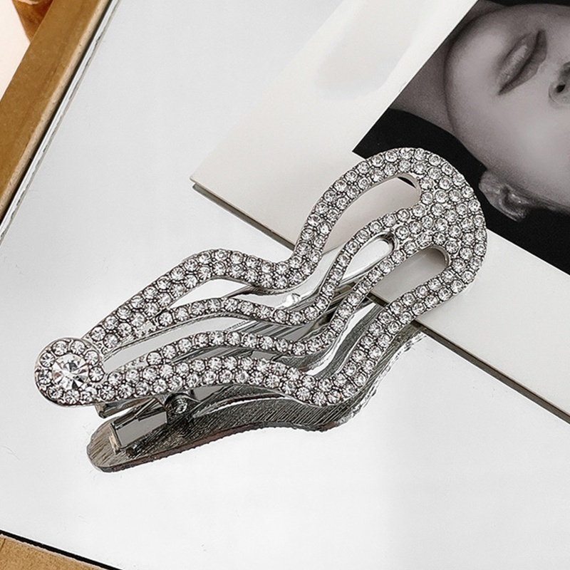 Kẹp Tóc Đính Đá Gợn Sóng Thời Trang