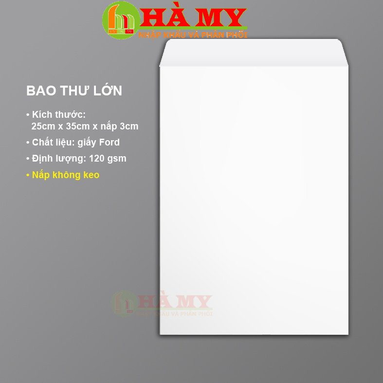 Xấp 100 cái bao thư trắng/Vàng A4  Độ dày 80gsm - Hamygroup.vn