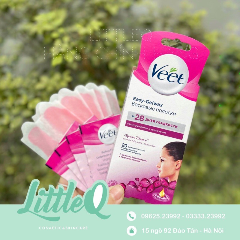 Tẩy lông mặt Veet - Miếng wax Veet cho mặt ( hộp 20 miếng )