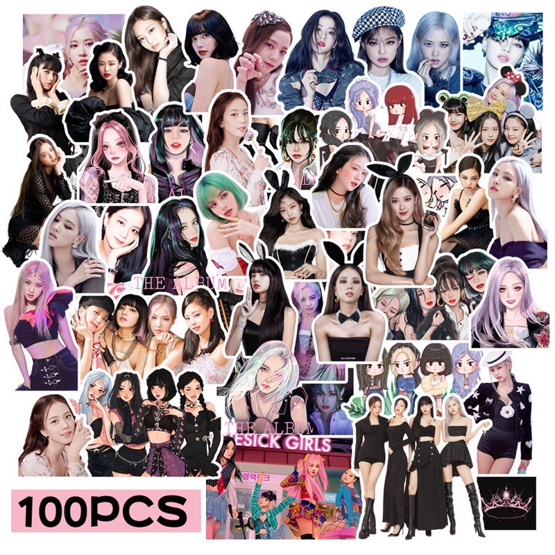 100 Sticker nhóm nhạc Hàn Quốc BLACKPINK kpop 🖤💗