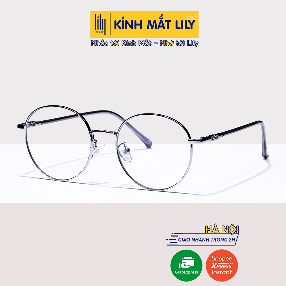 Kính gọng kim loại LILYEYEWEAR mắt tròn nobita giả cận phụ kiện thời trang 29281