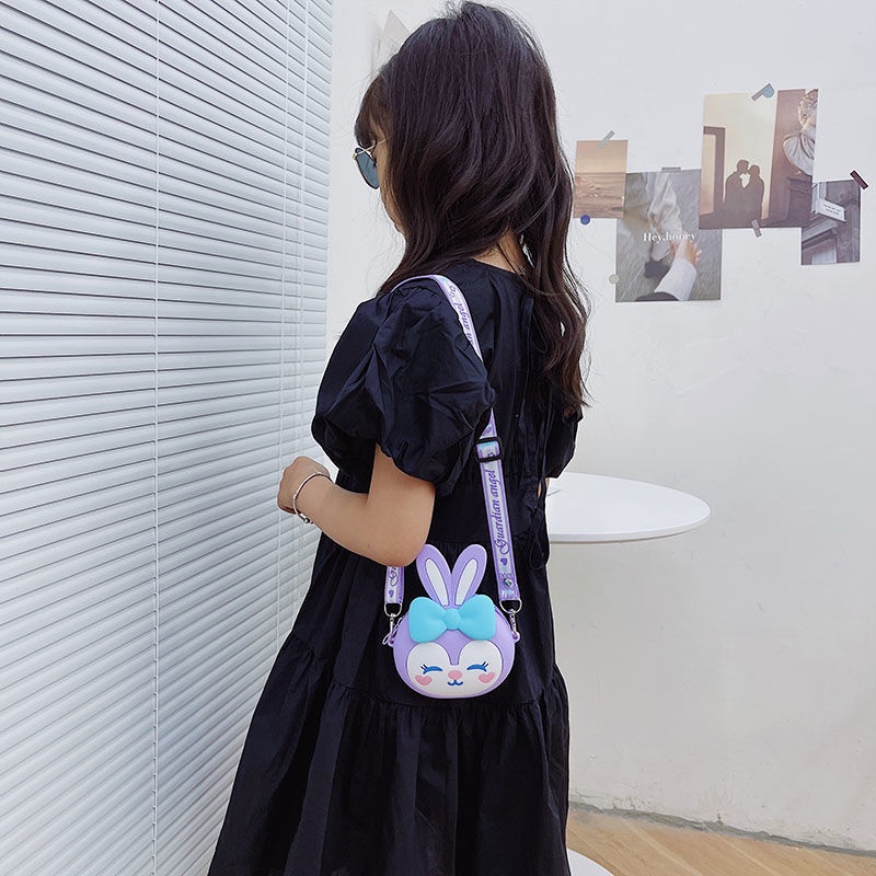 Túi đeo chéo silicon họa tiết hoạt hình dễ thương cho các bé