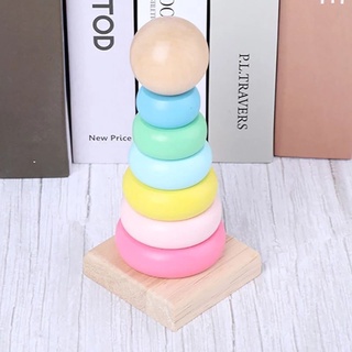 Đồ chơi xếp tháp cầu vòng bằng gỗ
