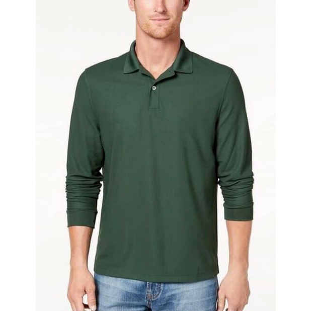 Áo polo tay dài cho nam cotton cá sấu xuất xịn