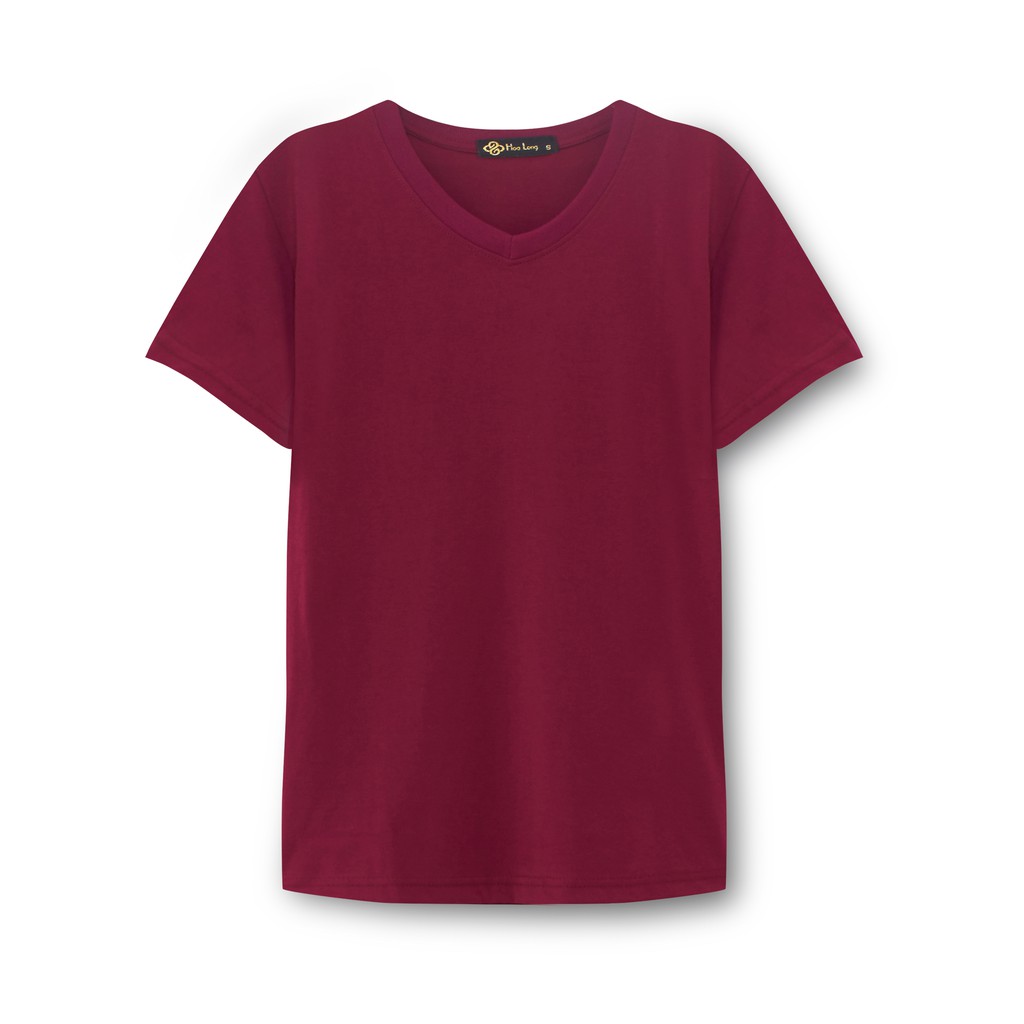 Áo thun Cổ TIM nam - Basic TEE - HOA LONG (Đô nho)