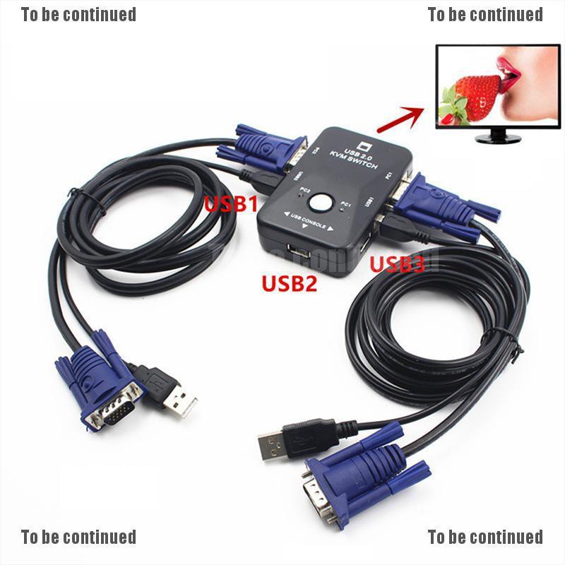 Bộ Chuyển Đổi Akin / 2 Cổng Usb Vga Kvm Cho Chuột Và Bàn Phím Máy Tính