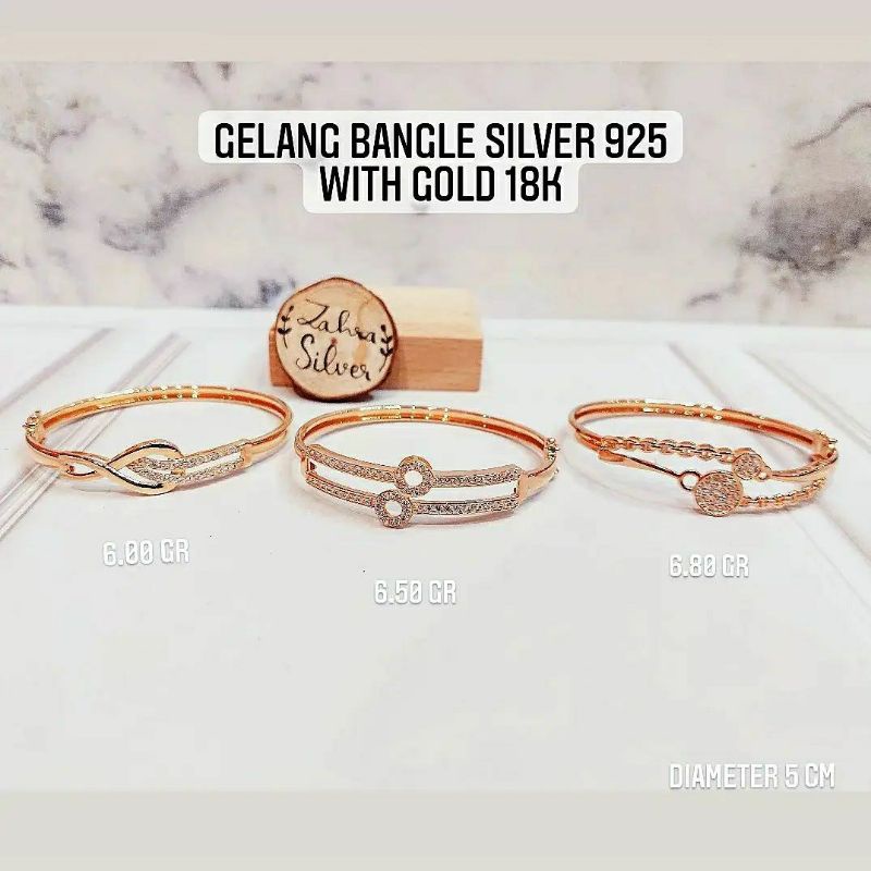CARTIER Vòng tay xi vàng/bạc 925 thiết kế đơn giản
