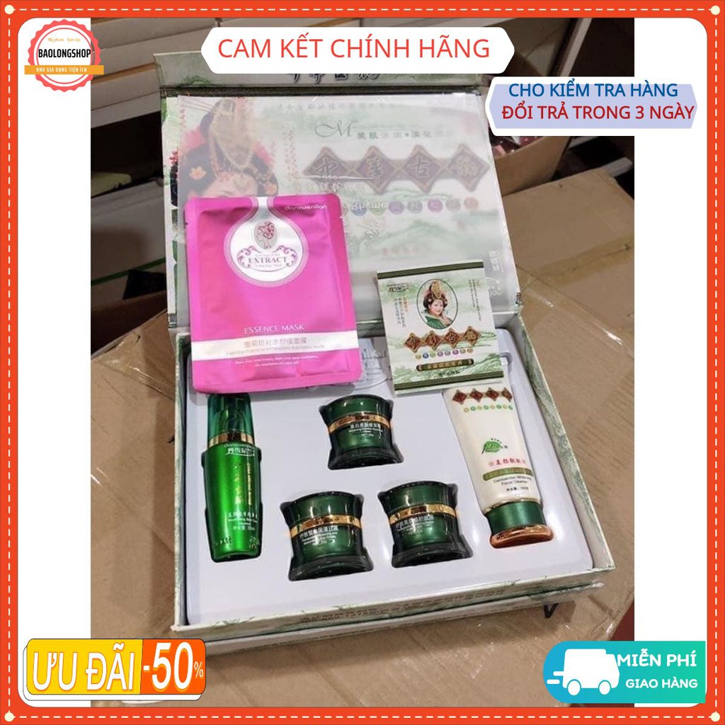 (hàng chuẩn 1 bộ) hoàng cung xanh  chính hãng (giành cho da đen lì chai xạm)