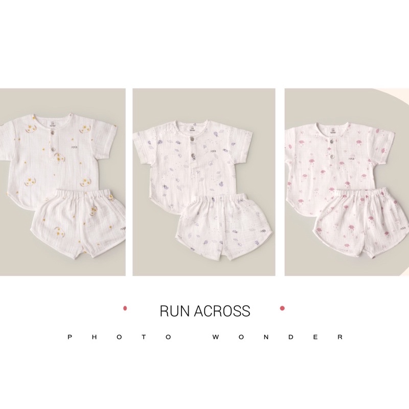 Bộ Quần Áo Cộc Cài Thẳng Nous Màu Trắng Hình Cho Bé Gái-Chất Liệu Nu Muslin
