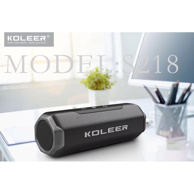 Loa bluetooth KOLEER S218 công suất 10W bass cực mạnh siêu hay - hỗ trợ thẻ nhớ/USB/AUX/FM (Màu ngẫu nhiên)