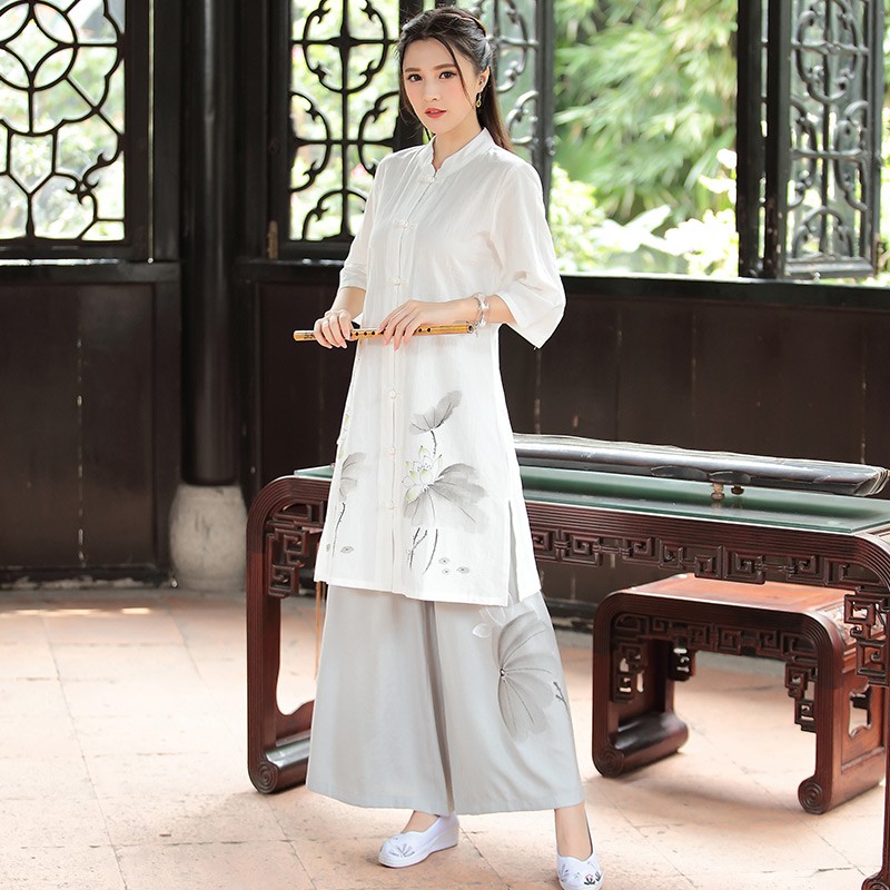 [SẴN SIZE M] SET HÁN PHỤC BẠCH LIÊN HOA (KÈM ẢNH THẬT)