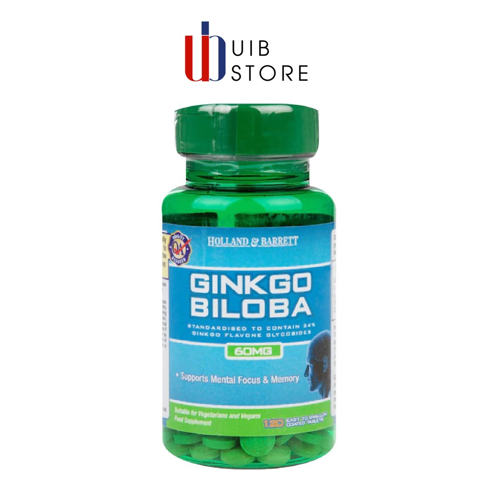 Viên Uống Bổ Não Holland &amp; Barrett Ginkgo Biloba 120 Tablets 60mg