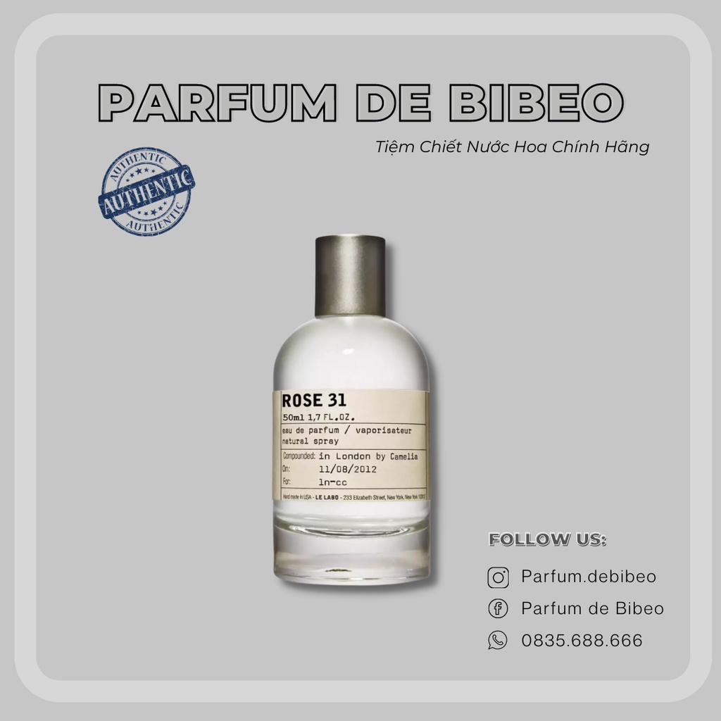 Parfum de Bibeo-Nước hoa thử LLB Rose 31