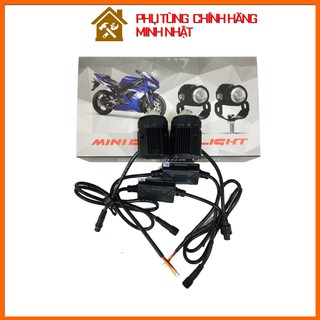 Đèn trợ sáng 2 chế độ cos vàng pha trắng | Đèn trợ sáng bi cầu Mini | siêu sáng tặng kèm công tắc
